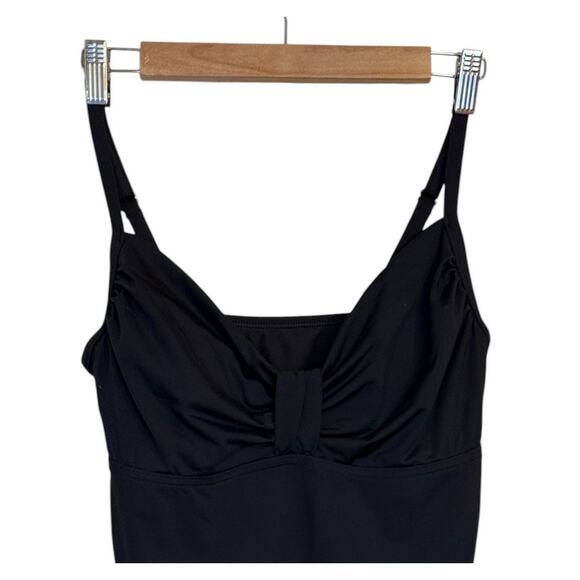 Lands End Tankini Women 8 Black Swimwear Summer Beach Vacation Adjustable Straps - Picture 2 of 5